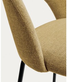Barové stoličky v horčicovej farbe v súprave 4 ks (výška sedadla 63 cm) Mahalia – Kave Home