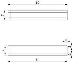 Nástenný vešiak na uteráky 7x60 cm čierna