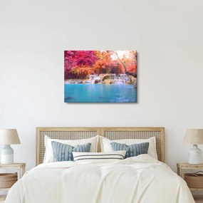 Obraz tyrkysovej lagúny, Laos, Tat Kuang Si (70x50 cm)