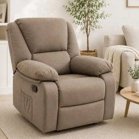 LuxuryForm DESIGN Televízne kreslo VELORA s polohovaním - Taupe