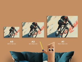drevko |  Obraz na stenu Žena na bicykli