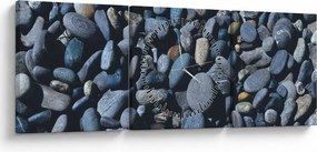 Obraz plážových kamienkov (s hodinami) (90x30 cm)
