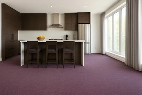 Tapibel, Metrážny koberec Cobalt SDN 64096 - AB tmavo fialový, záťažový, na mieru, šíře 4m, fialová, ab (mriežka), chodba / predsieň