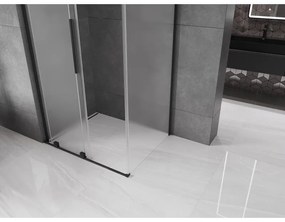 Mexen Velar L, sprchový kút s posuvnými dverami 110 x 120 cm, 8mm sklo námraza, čierna matná, 871-110-120-33-70