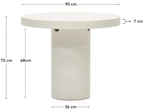 Betónový okrúhly záhradný jedálenský stôl ø 90 cm Aiguablava – Kave Home