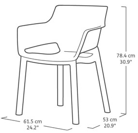 Tmavosivá plastová záhradná stolička Elisa – Keter