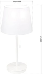Orion LA 4-1205/1 - Stolná lampa s USB portom LUDWIG 1xE27/40W/230V biela