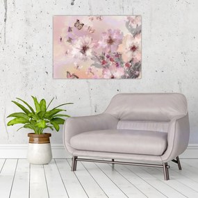 Obraz - Umelecká koláž s motýľmi (70x50 cm)