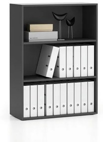 Nízky kancelársky regál SEGMENT, 2 police, 840 x 350 x 1140 mm, grafitová