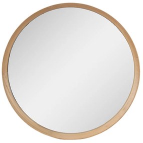 Hnedé okrúhle nástenné zrkadlo Fimone - Ø 80*8 cm