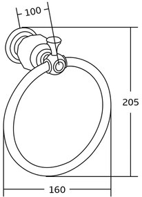 Mexen príslušenstvo, ESTELA držiak na uteráky Ring, čierny, 7011532-70