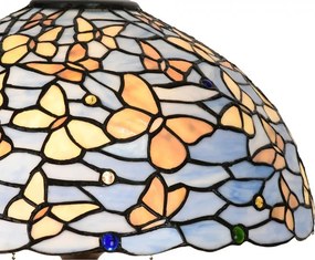 Modrá stolná lampa Tiffany Butterflies - Ø 40*60 cm E27/max 2x60W