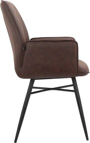 Hnedé čalúnené jedálenské kreslá v súprave 2 ks Anzo – Støraa