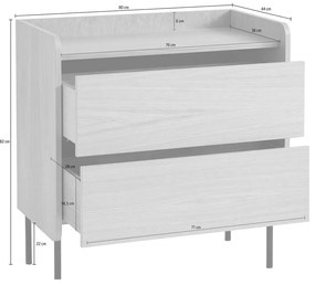 Vysoká komoda v dekore duba v prírodnej farbe 80x82 cm Wrap – Bonami Selection