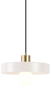 Retro závesná lampa zlatá s béžovým sklom - Jina