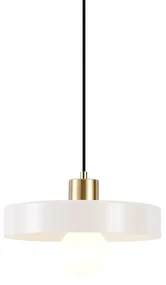 Retro závesná lampa zlatá s béžovým sklom - Jina