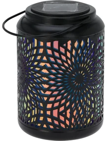 Solárna LED lampa Mandala čierna, 18 cm, teplá biela