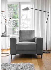 Sivé menčestrové kreslo Lofty Lilly – Miuform