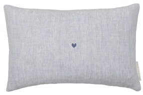 Bastion Collections Ľanový vankúš s výplňou Blue Heart 30 x 50 cm