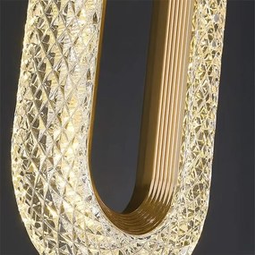 Toolight Toolight, LED krištáľový závesný luster, 7W, 500lm, G113-1CP, zlatá, OSW-09708