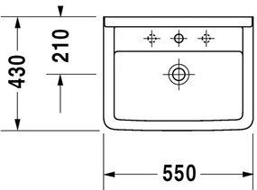 Duravit Starck 3 - Umývadlo 550x430 mm, biela 0300550000