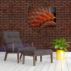 Sklenený obraz - Abstraktná imitácia peria (70x50 cm)