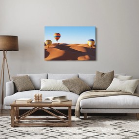 Obraz - lietajúce balóny v púšti (90x60 cm)