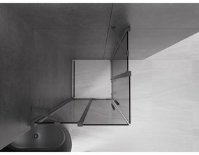 Mexen Velar Duo, sprchový kút s posuvnými dverami 80 x 80 cm, 8mm šedé sklo, brúsený grafit, 871-080-080-42-95