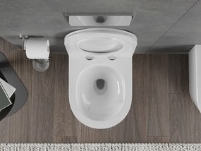 Mexen Rico, závesná WC misa 490x360x370 mm, Rimless Tornádo + WC sedadlo z duroplastu, biela lesklá, 30720500T