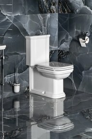 Kerasan Kerasan, WALDORF WC kombi, spodný/zadný odpad, biela-chrom, WCSET04-WALDORF