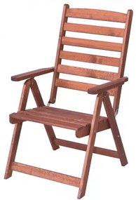 Záhradná stolička Rojaplast Sorrento drevená polohovacia