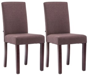 Jedálenská stolička Inn - látka, nohy tmavo hnedé (SET 2 ks) - Hnedá