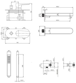 Cersanit S952-042 - Vanová sada s podomietkovou batériou CREA čierna