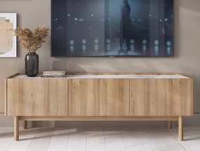 TV skrinka Boho, dub riviéra/biely mramor%