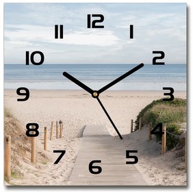 Sklenené hodiny štvorec Chodník na pláž pl_zsk_30x30_c-f_74072436