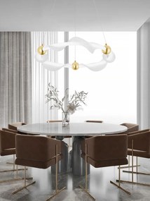 Toolight Toolight, LED závesné osvetlenie 45cm, 29W, 2500lm, 4000K, G010-CP, zlatá-biela, OSW-06317