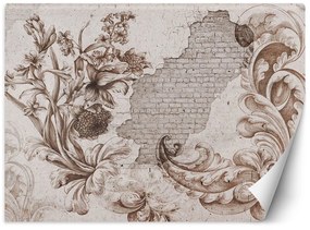 Gario Fototapeta Floristická freska na starej stene Materiál: Vliesová, Rozmery: 300 x 210 cm