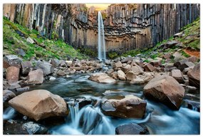 Obraz - Vodopád Svartifoss, Island (90x60 cm)