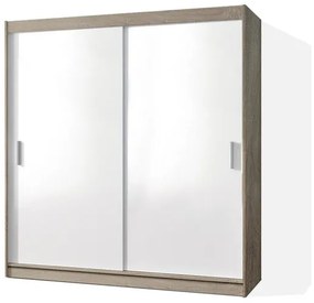 POP 2 - Skriňa 180x215x60 cm, posuvné dvere (biela/dub sonoma)