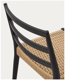 Jedálenská stolička z dubového dreva v čierno-prírodnej farbe v súprave 2 ks Analy – Kave Home