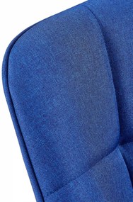 Stolička s podrúčkami Roseville - látka, nohy čierny kov - Modrá