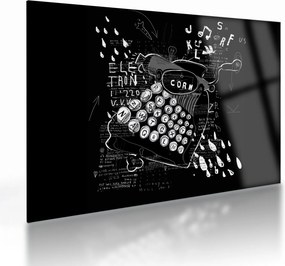 Sklenený obraz - Kresba v Banksyho štýle (70x50 cm)