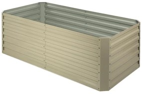 Blumfeldt High Grow Straight, vyvýšený záhon, 180 x 60 x 90 cm, 970 l, oceľ, pozinkovaný, béžový