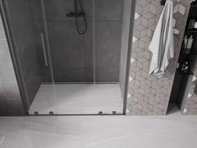 Mexen Velar L Duo, posuvné sprchové dvere do otvoru 150 cm, 8mm číre sklo, brúsený grafit, 871-150-003-02-95