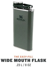 Zelená ploskačka z nehrdzavejúcej ocele 230 ml Easy-Fill width mouth Flash – Stanley