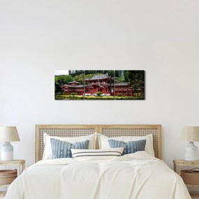 Obraz - Budhistický kláštor (s hodinami) (90x30 cm)
