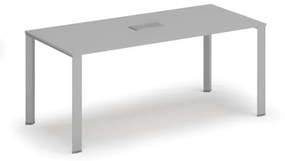 Stôl INFINITY 1800 x 900 x 750, sivá+ stolová zásuvka TYP IV, strieborná