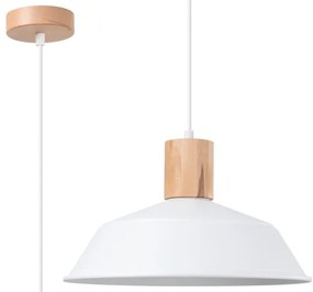 Sollux SL.1321 - Luster na lanku FANO 1xE27/15W/230V pr. 34 cm biela