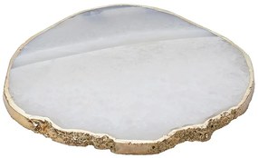 CRYSTAL Podtácok z drahých kameňov 10 cm - biela