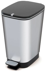 Pedálový plastový odpadkový kôš v striebornej farbe 25 l Chic Bin – KIS